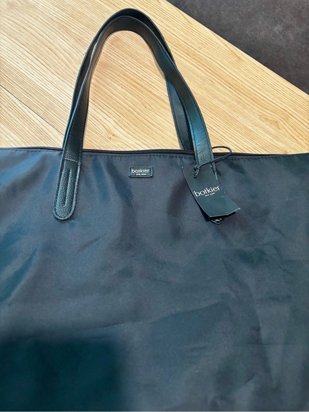 Botkier Black Nylon Tote with Leather-Style Straps - Picture 4 of 12